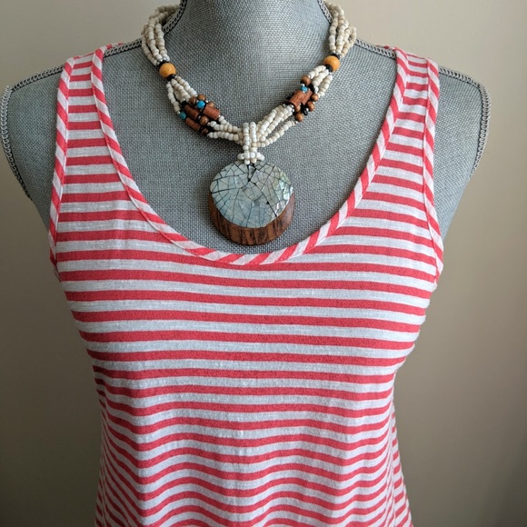 [Lime & Chili] Striped Peplum Sleeveless Tank Sz S - Picture 2 of 6